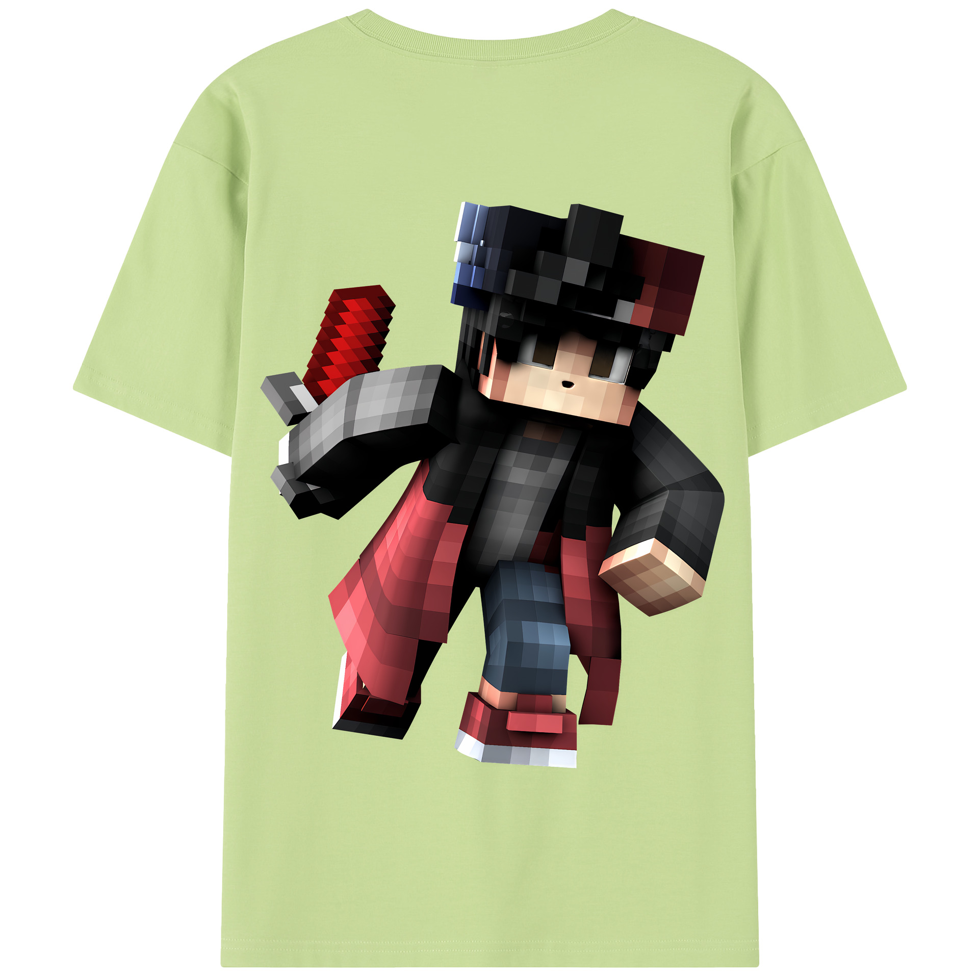 （画像用） マインクラフト ブロックの世界 Minecraft MC Block world 綿100％半袖Tシャツ（背面プリント）